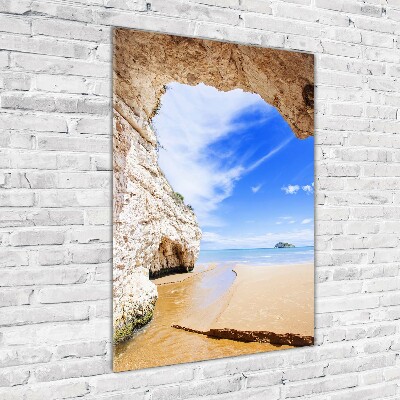 Tableau imprimé sur verre Grotte au bord de la mer