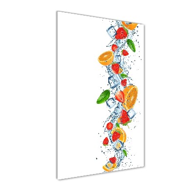 Tableau imprimé sur verre Fruits et glace