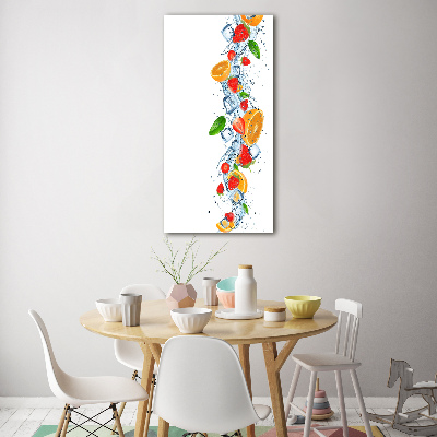 Tableau imprimé sur verre Fruits et glace