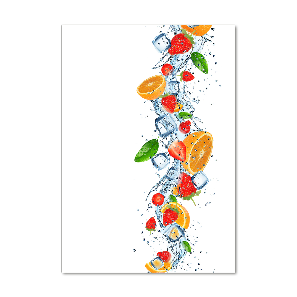 Tableau imprimé sur verre Fruits et glace