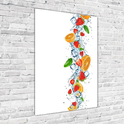 Tableau imprimé sur verre Fruits et glace