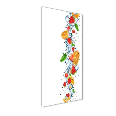 Tableau imprimé sur verre Fruits et glace