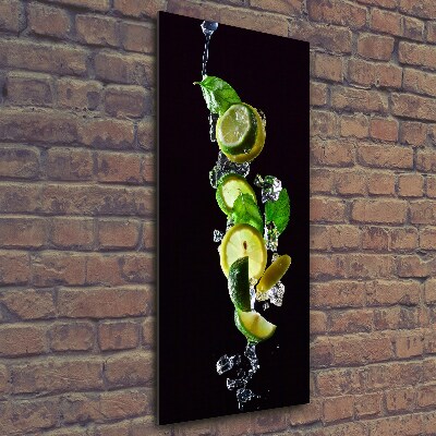 Tableau en verre Citron vert et citron