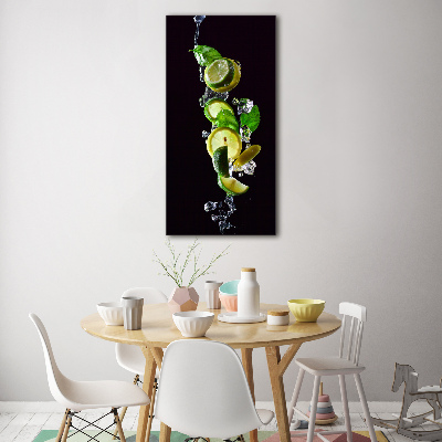 Tableau en verre Citron vert et citron