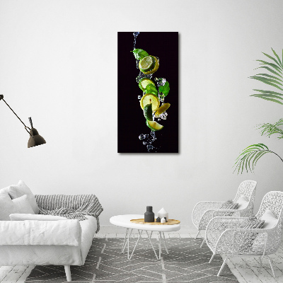 Tableau en verre Citron vert et citron