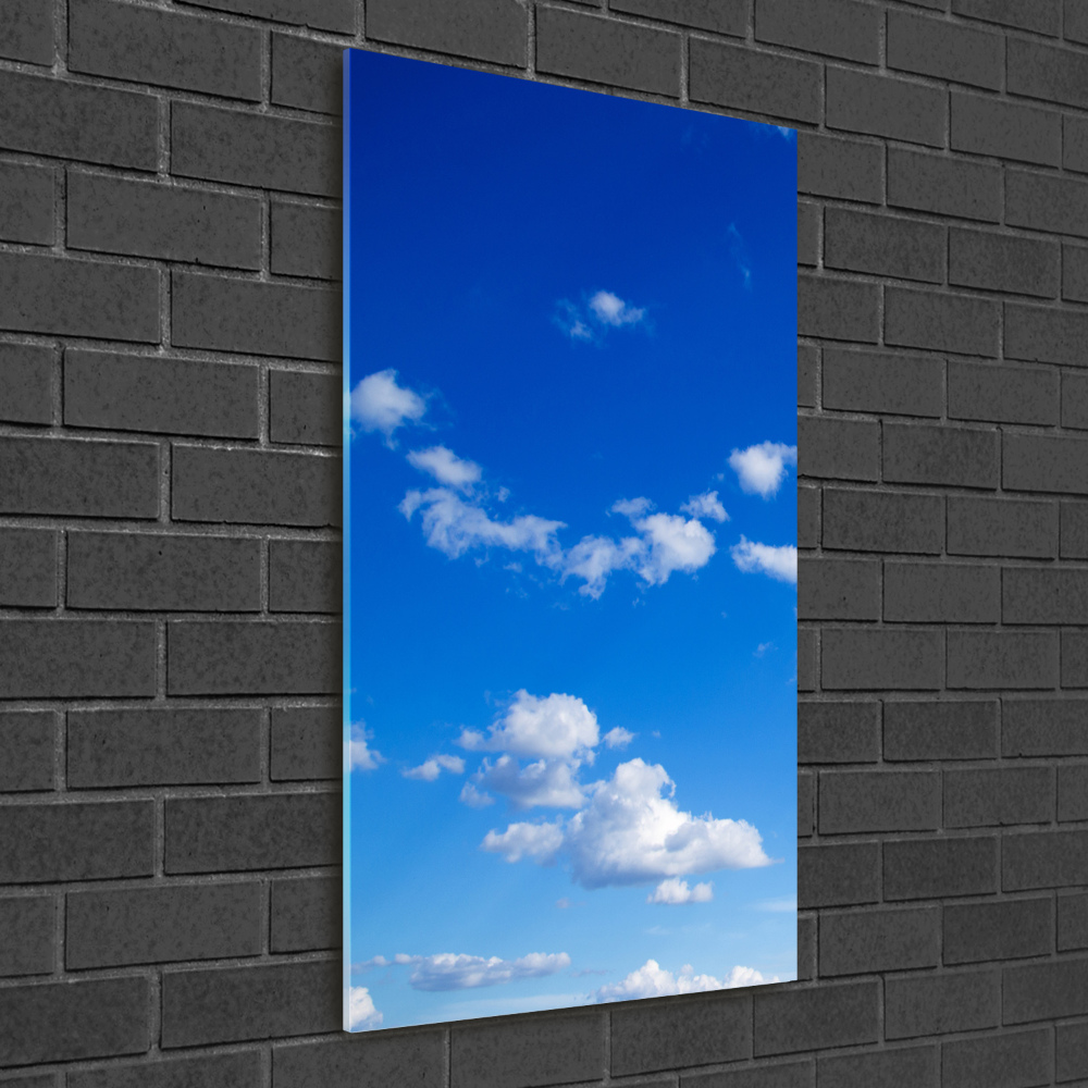 Tableau imprimé sur verre Nuages dans le ciel bleu