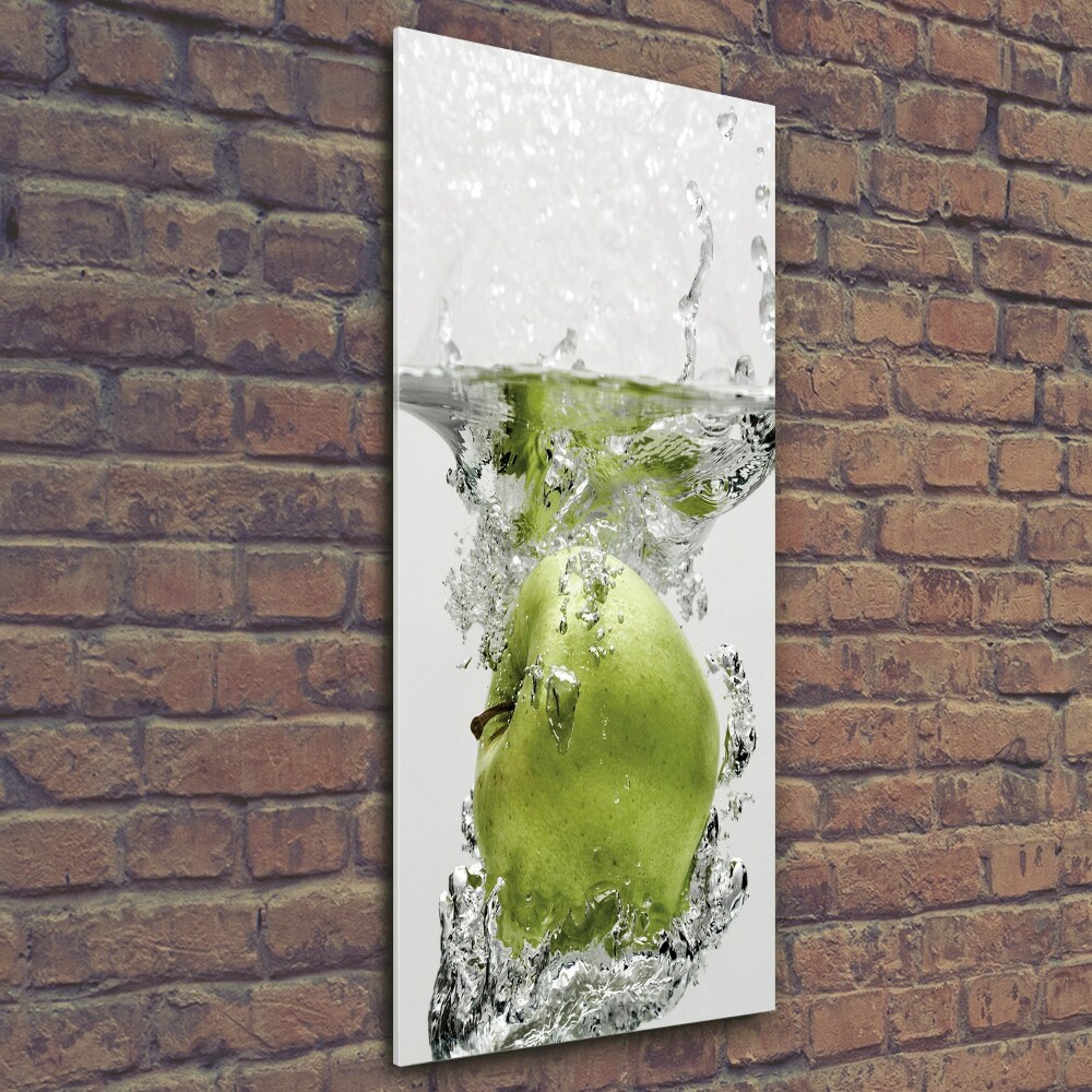 Tableau sur verre Pomme sous l'eau