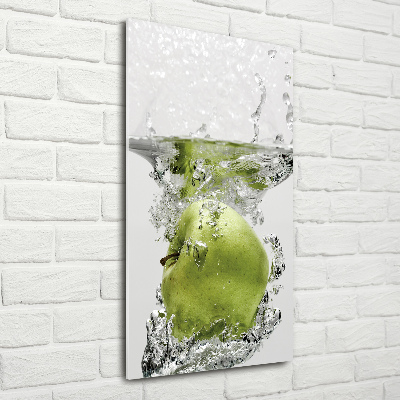 Tableau sur verre Pomme sous l'eau