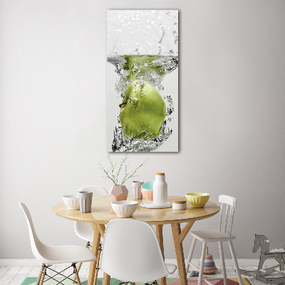 Tableau sur verre Pomme sous l'eau