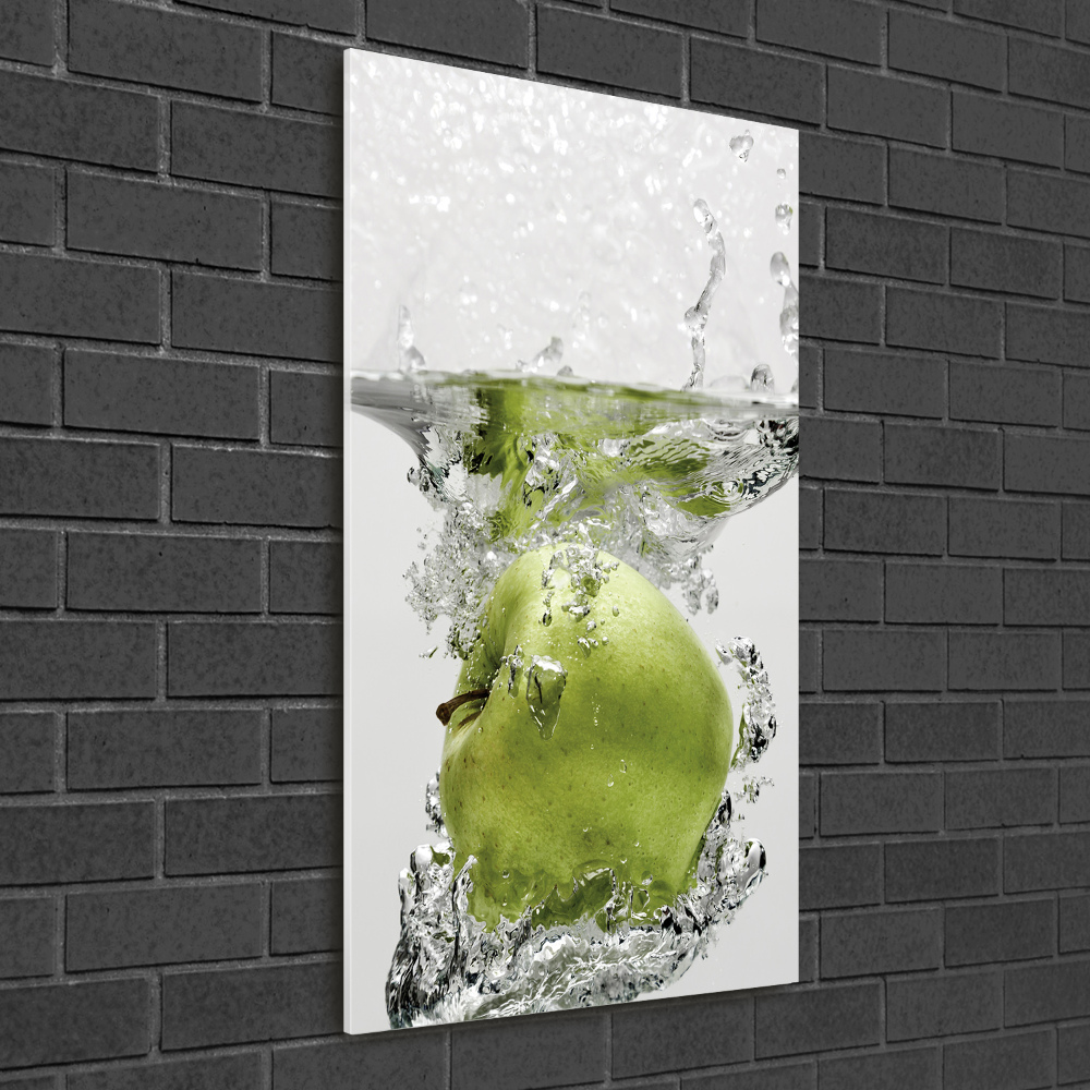 Tableau sur verre Pomme sous l'eau