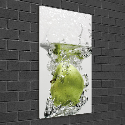 Tableau sur verre Pomme sous l'eau