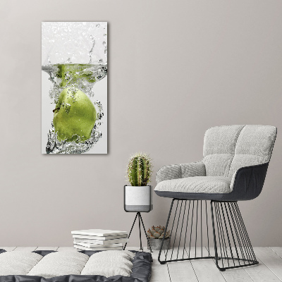 Tableau sur verre Pomme sous l'eau