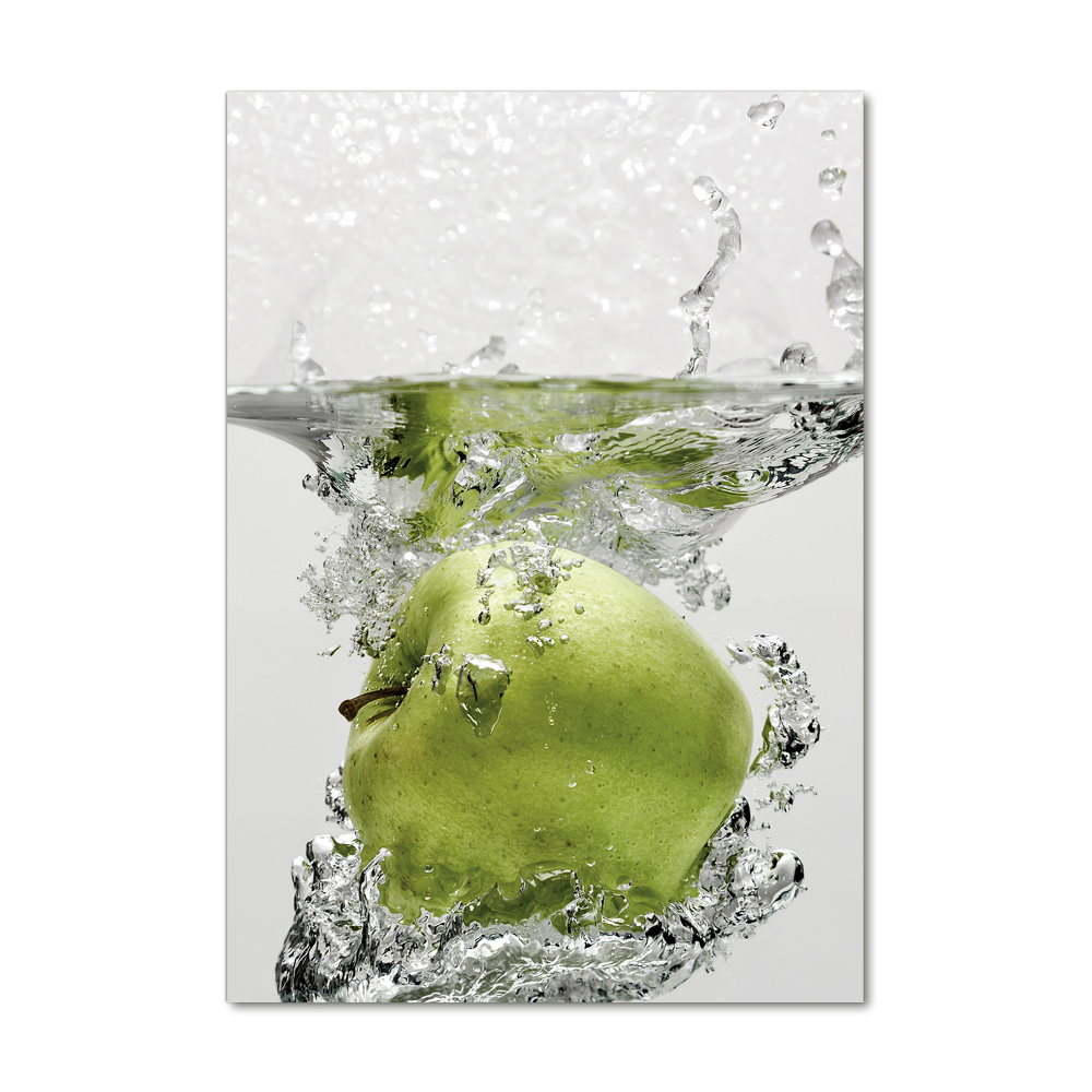 Tableau sur verre Pomme sous l'eau