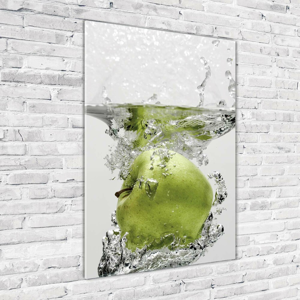 Tableau sur verre Pomme sous l'eau