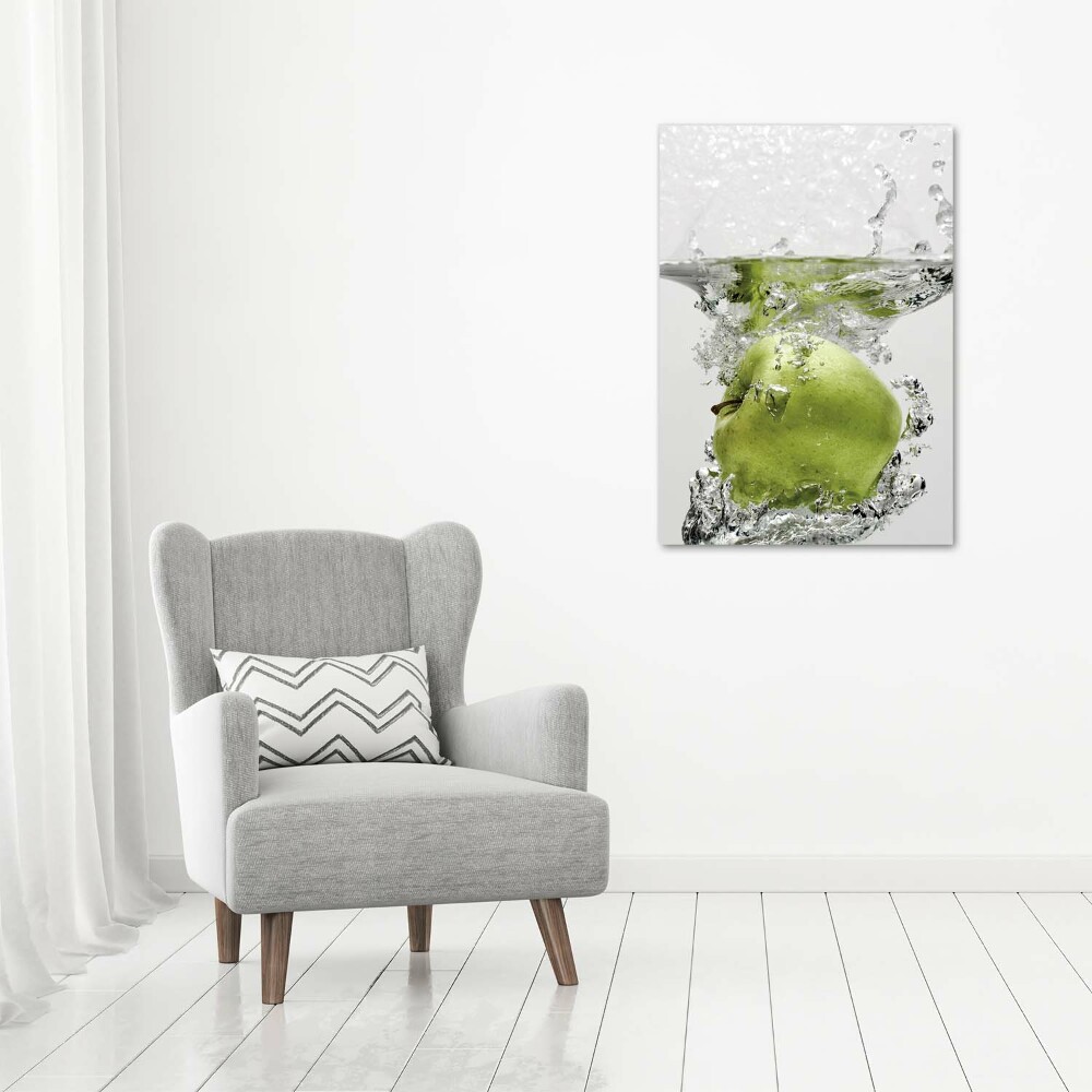 Tableau sur verre Pomme sous l'eau