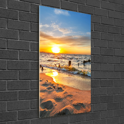 Tableau imprimé sur verre Coucher du soleil sur la mer