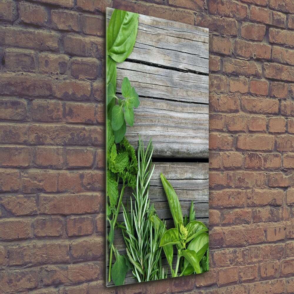 Tableau imprimé sur verre Herbes sur bois