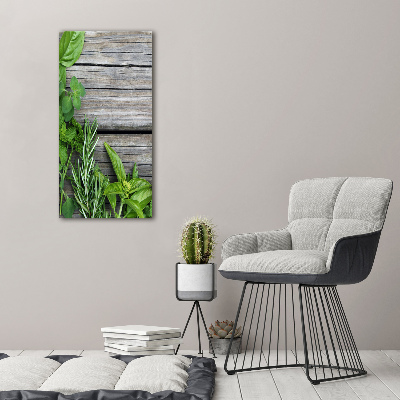 Tableau imprimé sur verre Herbes sur bois