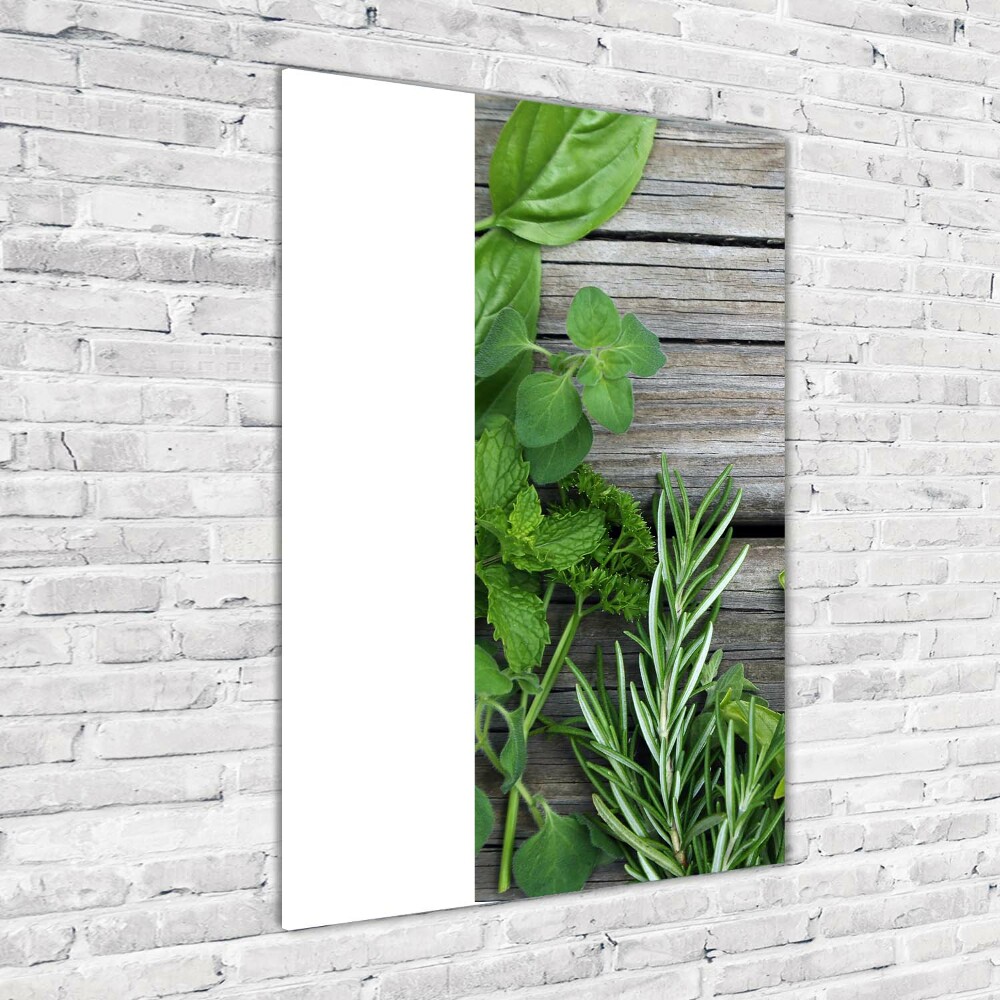 Tableau imprimé sur verre Herbes sur bois