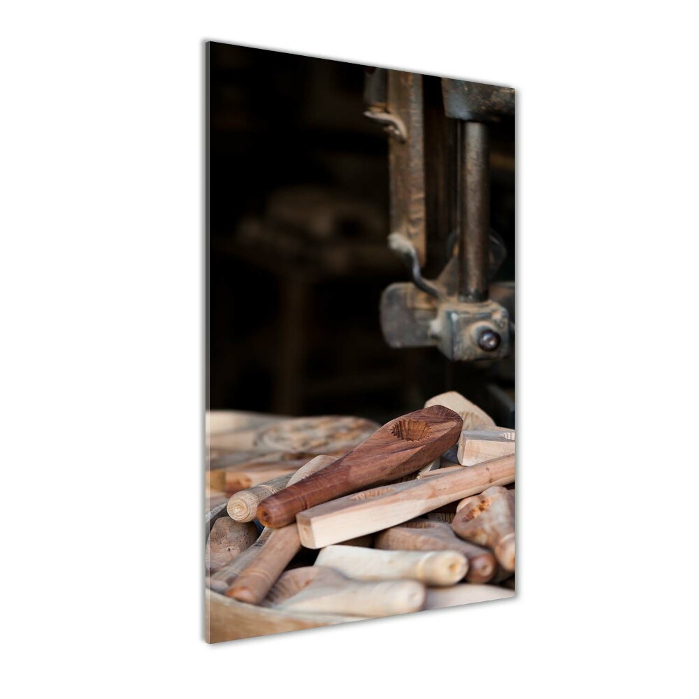 Tableau en verre Outils en bois