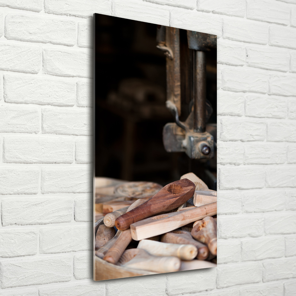 Tableau en verre Outils en bois