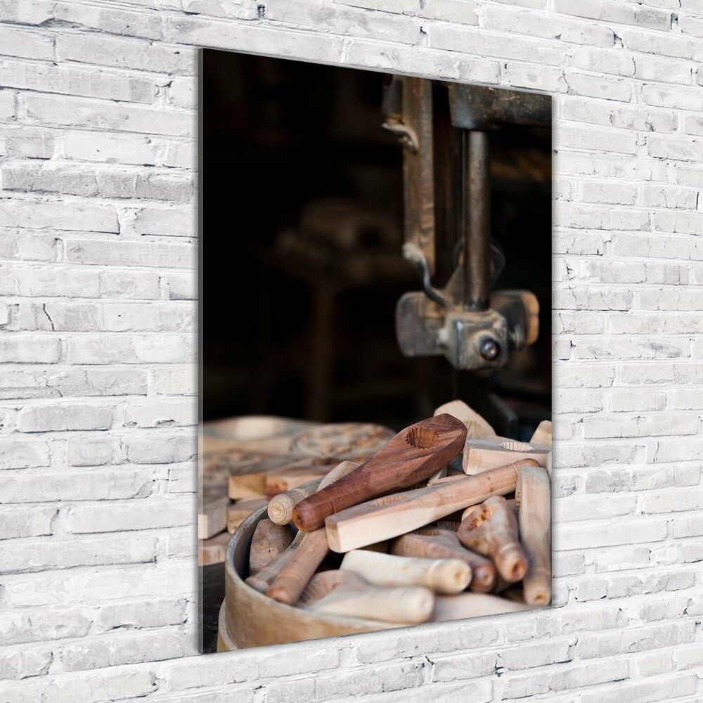 Tableau en verre Outils en bois