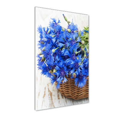 Tableau verre imprimé Bleuets dans un panier