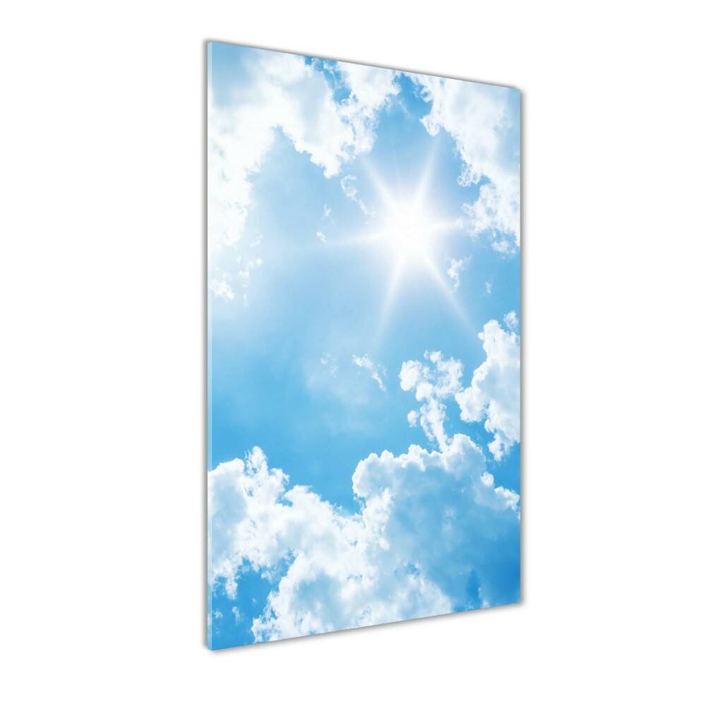 Tableau verre imprimé Nuages dans le ciel soleil