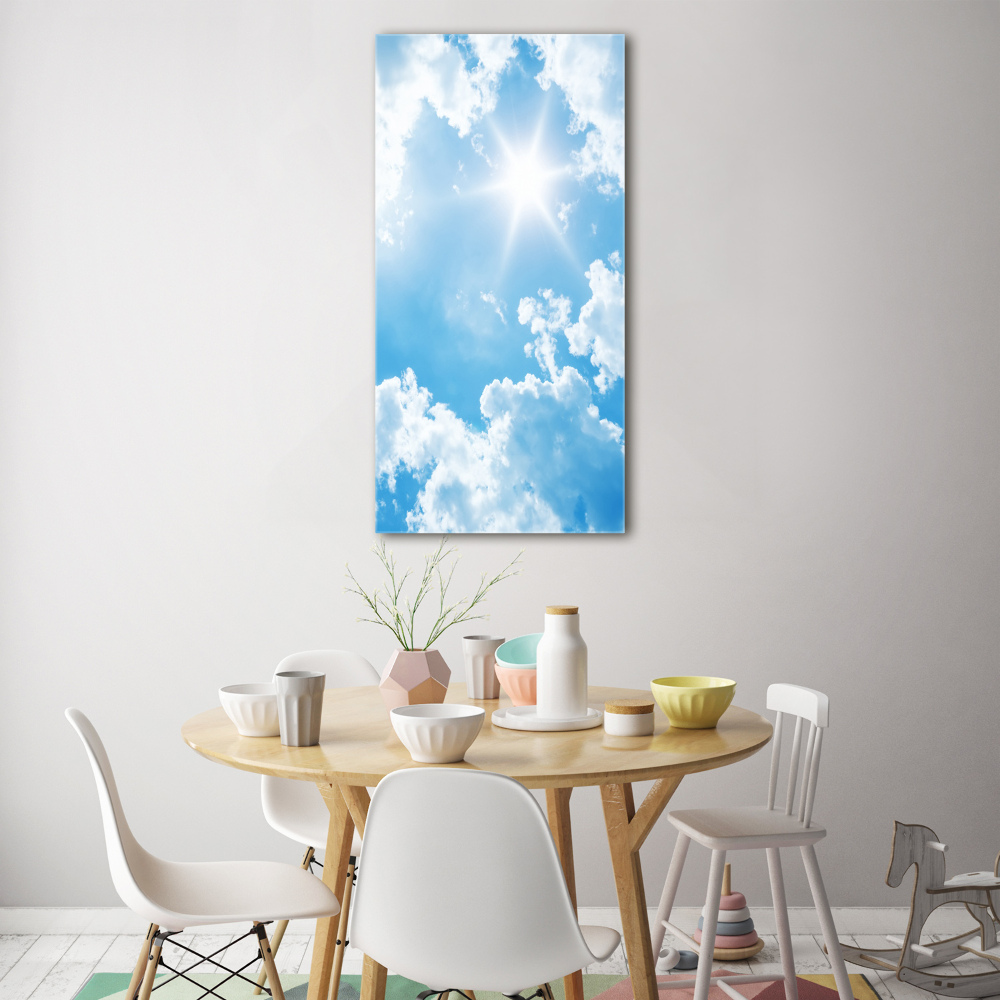 Tableau verre imprimé Nuages dans le ciel soleil