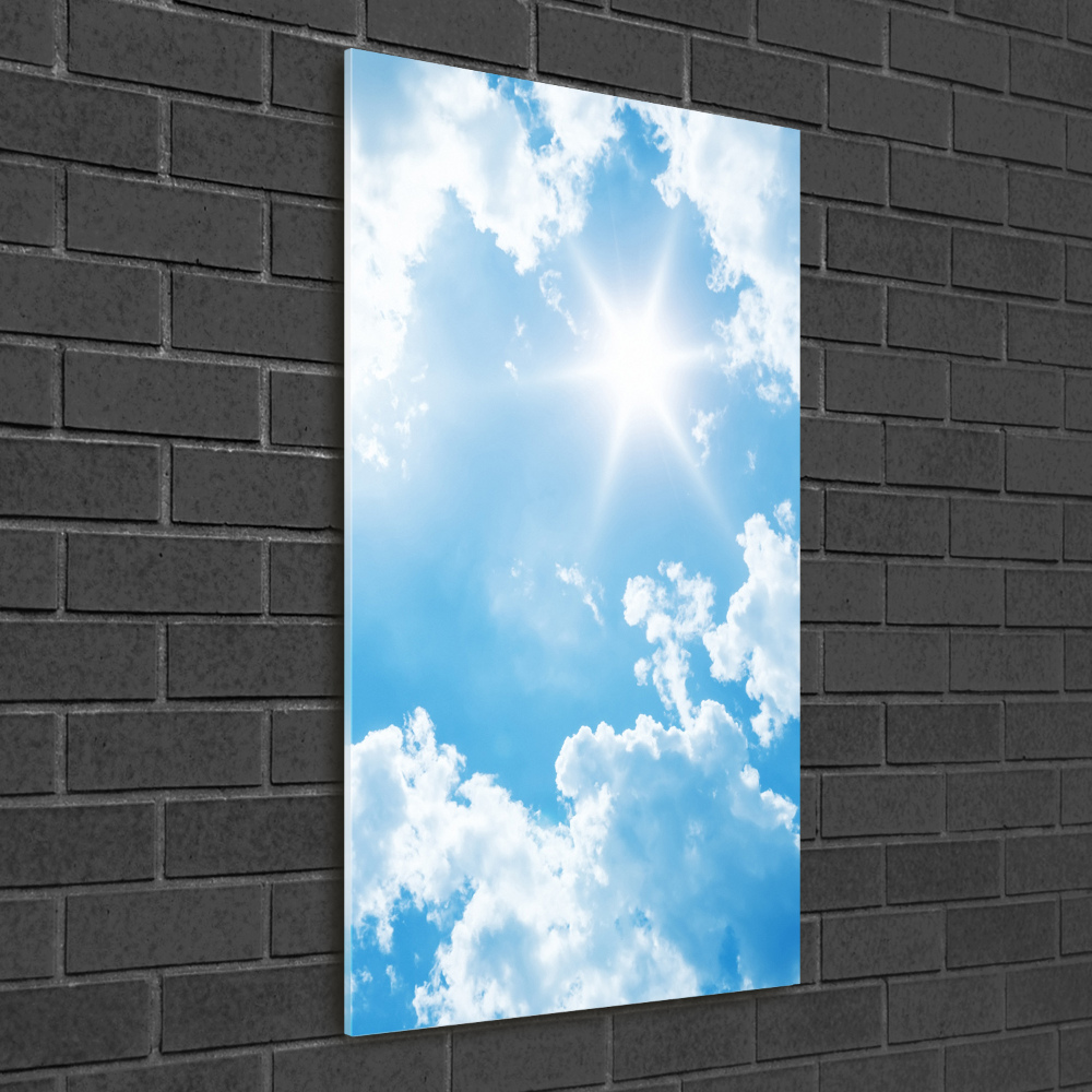 Tableau verre imprimé Nuages dans le ciel soleil