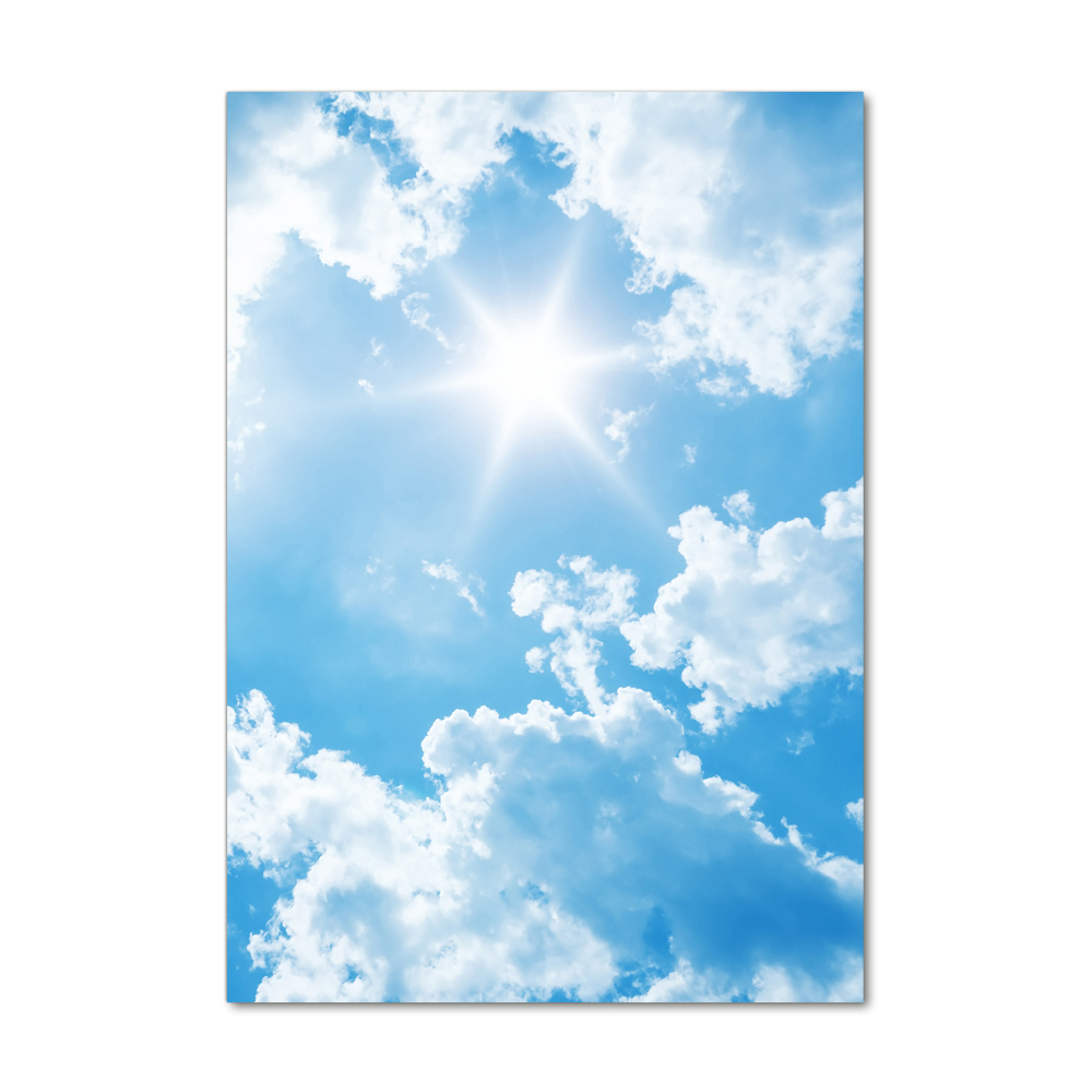 Tableau verre imprimé Nuages dans le ciel soleil