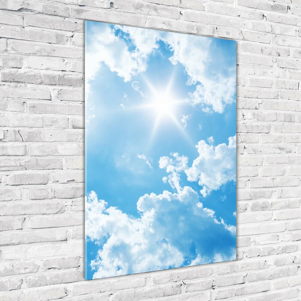 Tableau verre imprimé Nuages dans le ciel soleil