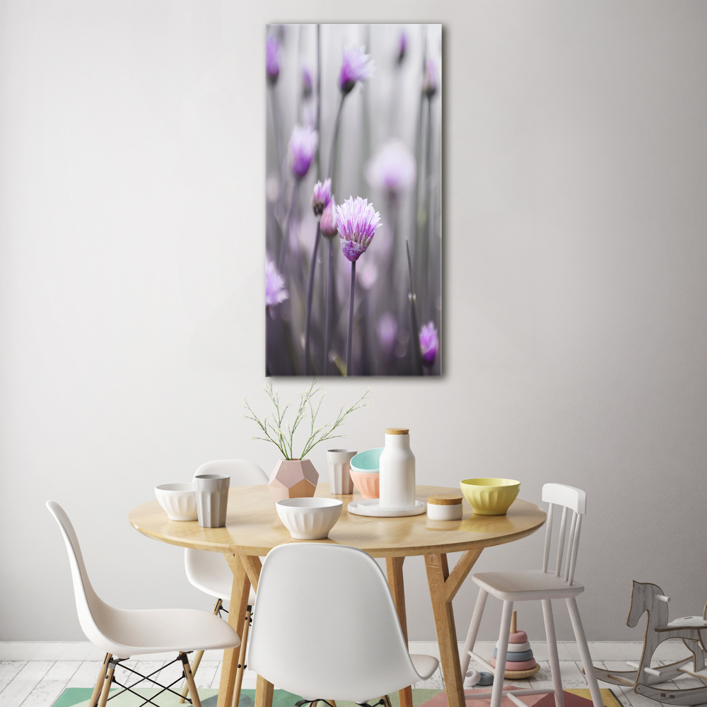 Tableau photo sur verre Fleurs de ciboulette