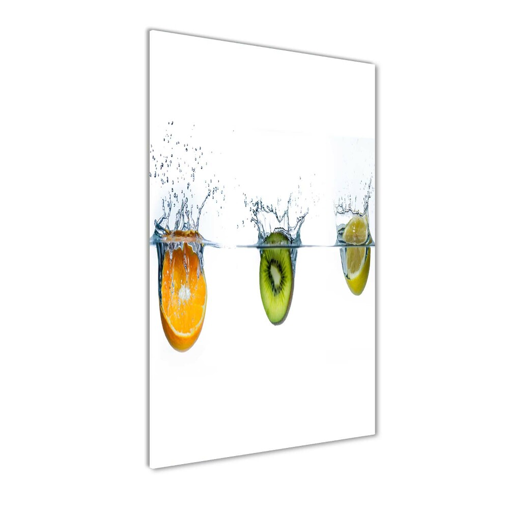 Tableau sur verre Fruits sous l'eau