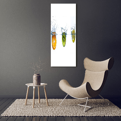 Tableau sur verre Fruits sous l'eau