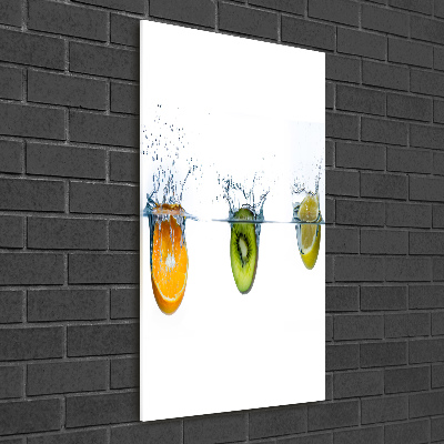 Tableau sur verre Fruits sous l'eau