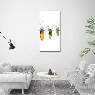 Tableau sur verre Fruits sous l'eau