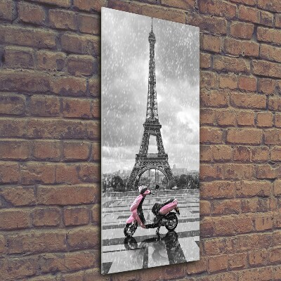 Tableau en verre Tour Eiffel scooter