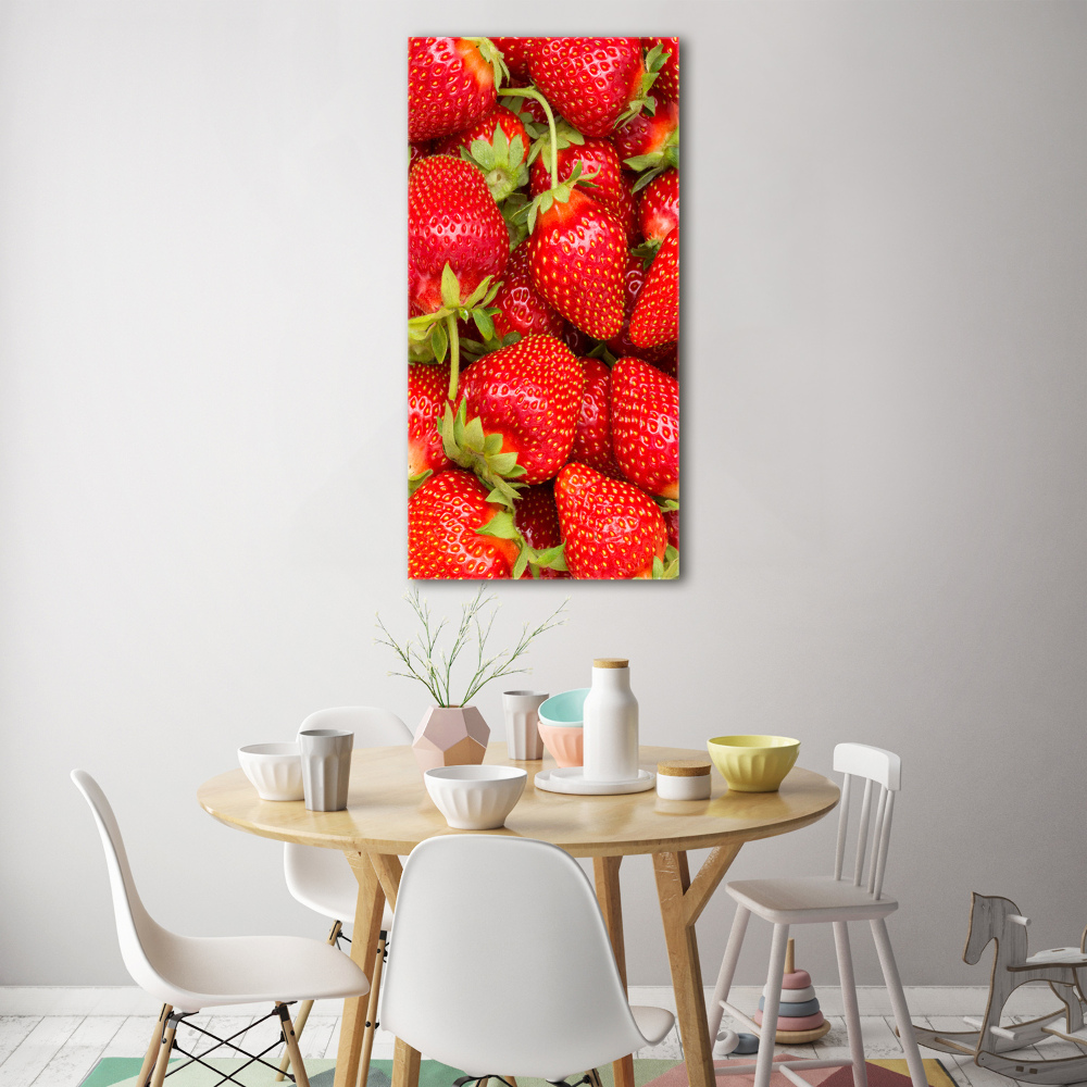 Tableau en verre Fraises rouges