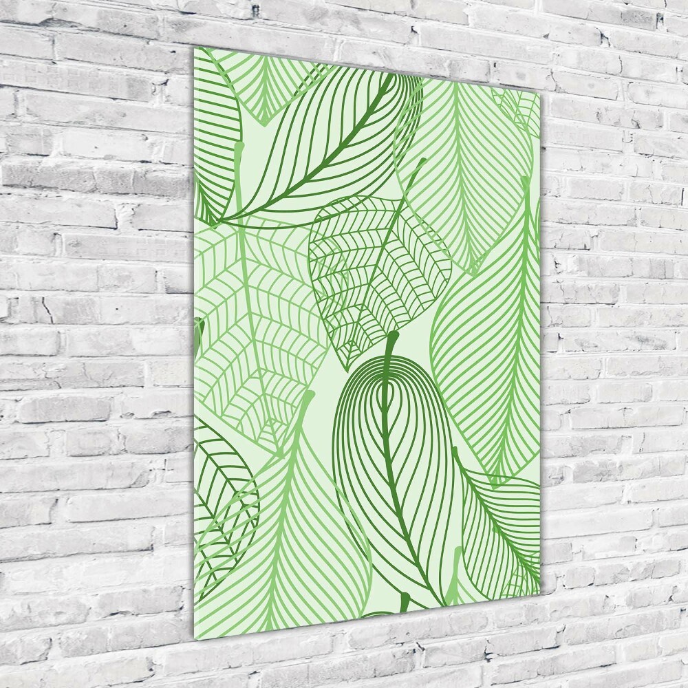 Tableau photo sur verre Feuille verte