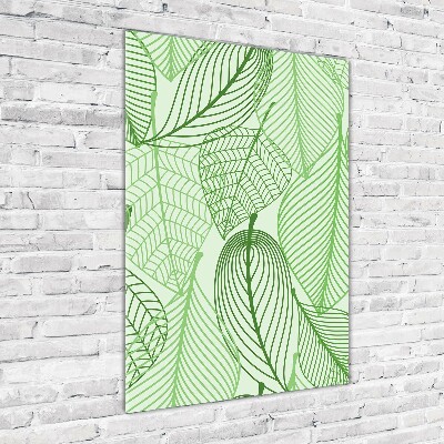 Tableau photo sur verre Feuille verte