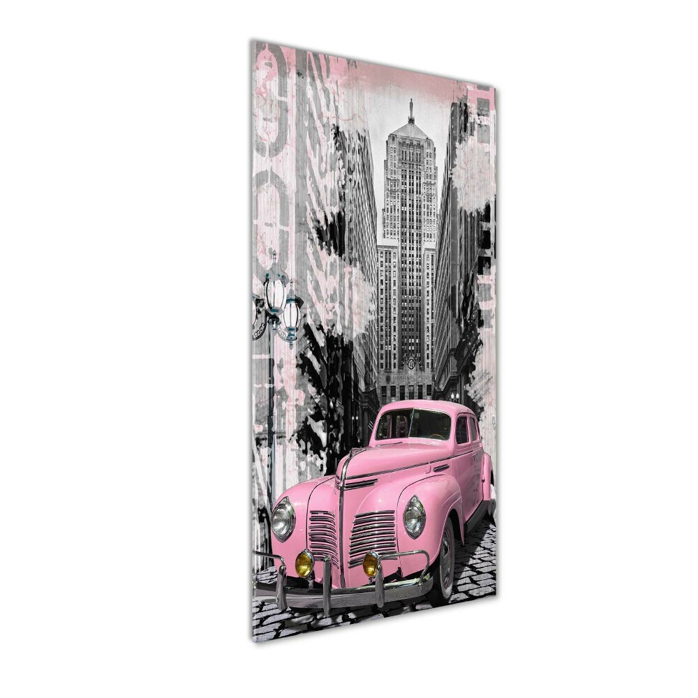 Tableau sur verre Voiture rose