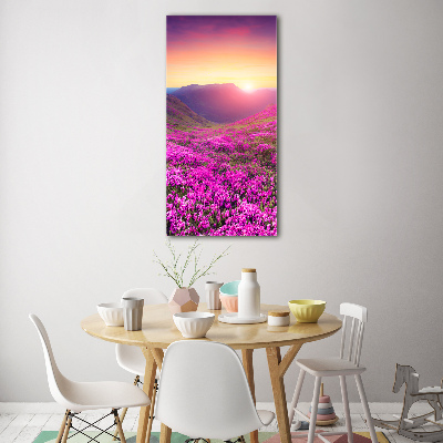 Tableau imprimé sur verre Montagne de rhododendrons