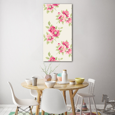 Tableau photo sur verre Fleurs roses