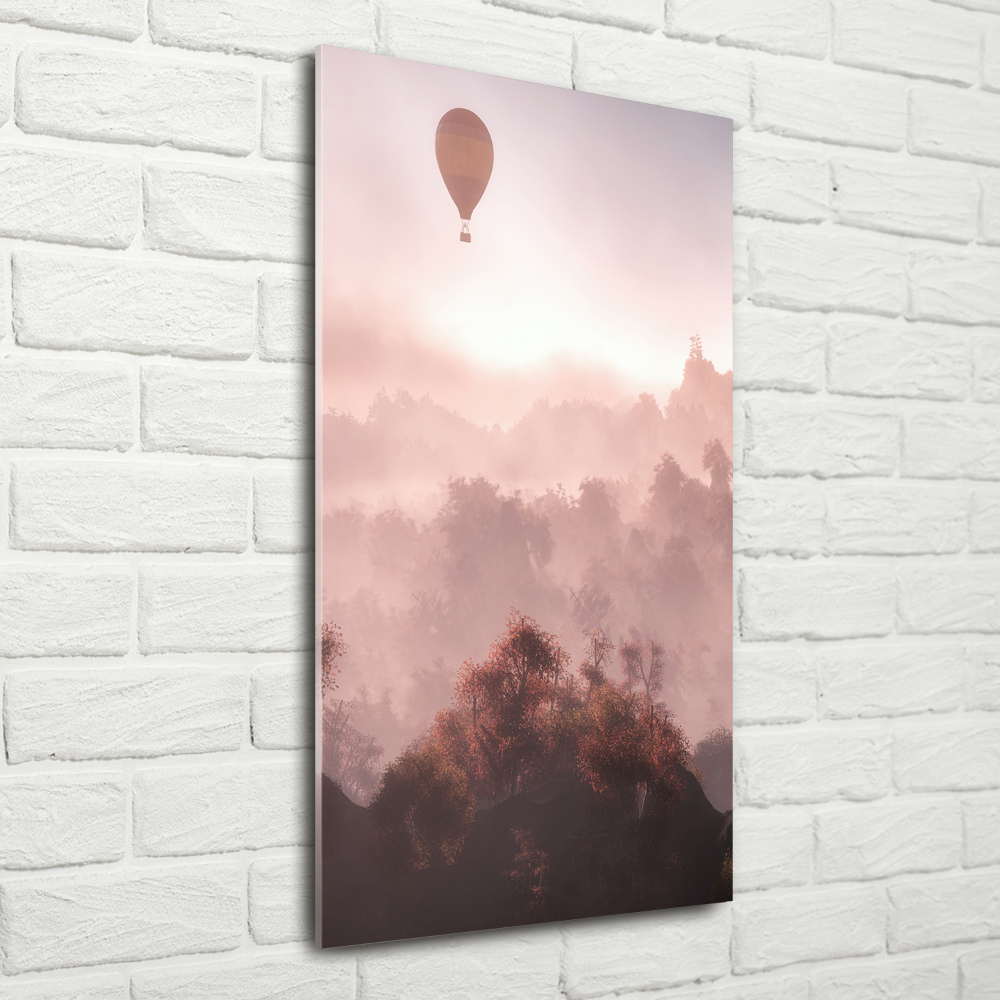 Tableau photo sur verre Forêt de ballons volants