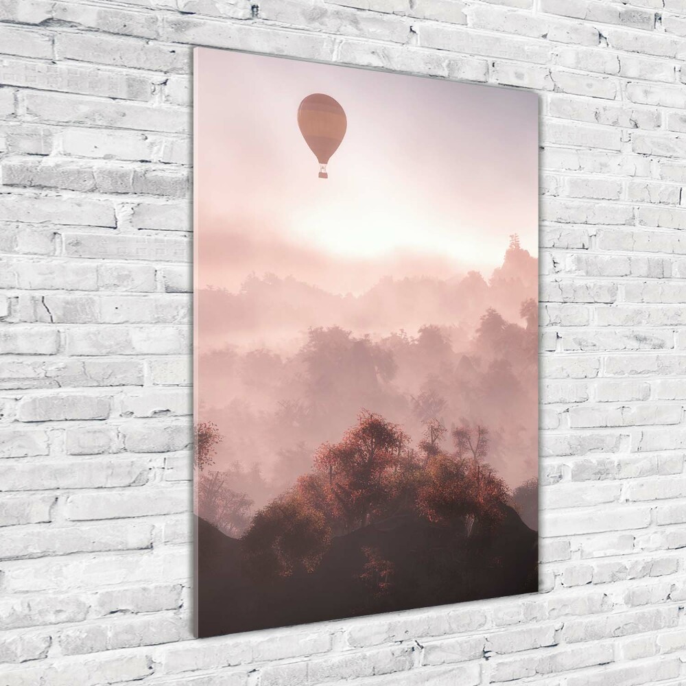 Tableau photo sur verre Forêt de ballons volants