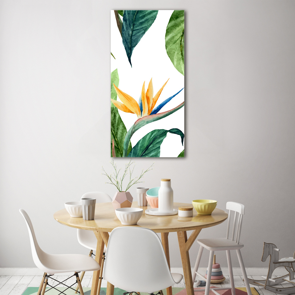 Tableau photo sur verre Strelitzia royal