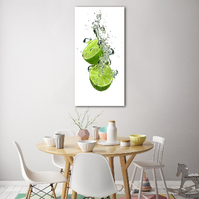 Tableau en verre Citrons verts eau