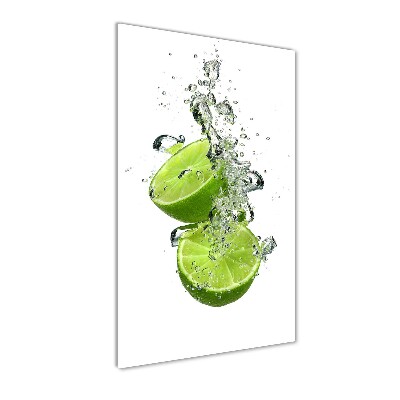 Tableau en verre Citrons verts eau