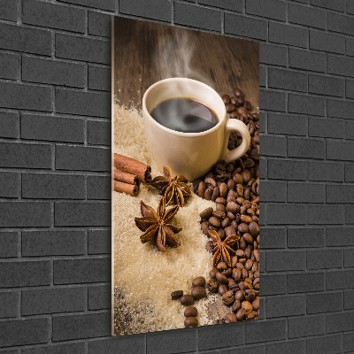 Tableau photo sur verre Une tasse de café aromatique